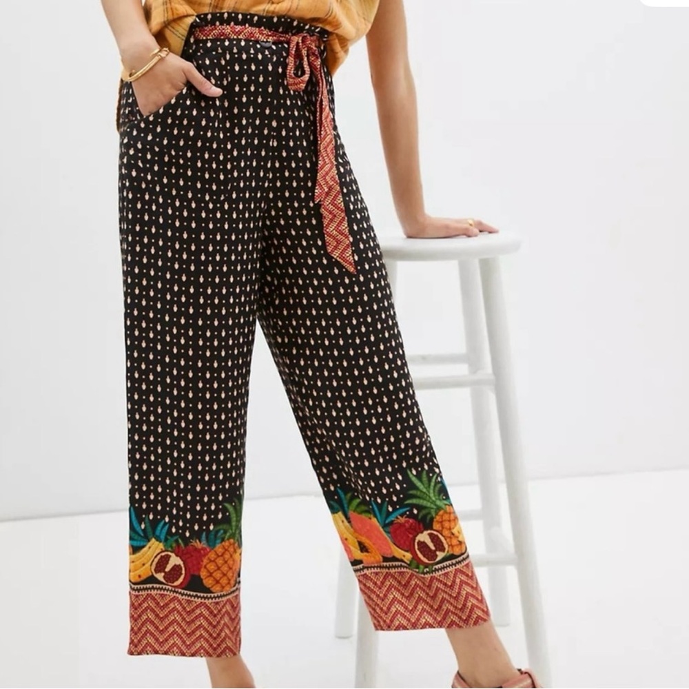 Farm Rio Anthropologie Tucker Paperbag Pants Size Large
